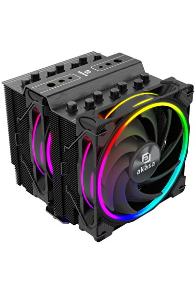 Akasa Soho H7 Dual Tower Cooler CPU, ARGB - 120 mm, Negru