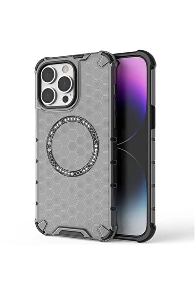 Techsuit Διαφανής θήκη για iPhone 14 Pro - HoneyComb Shield MagSafe - Λευκό