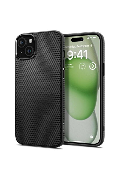 Spigen Калъф за iPhone 15 Plus - Liquid Air - Матово черен