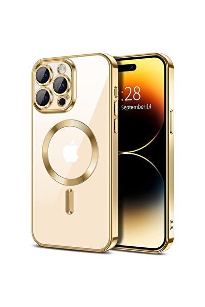 Techsuit Husă pentru iPhone 14 Pro Max - Luxury Crystal MagSafe - Auriu