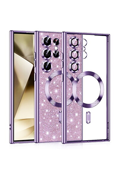 Techsuit Husă pentru Samsung Galaxy S25 Ultra - Luxury Glitter MagSafe - Mov ...