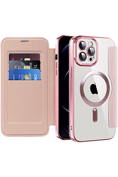 Techsuit Husă pentru iPhone 12 Pro Max - SmartMag Book Case - Roz