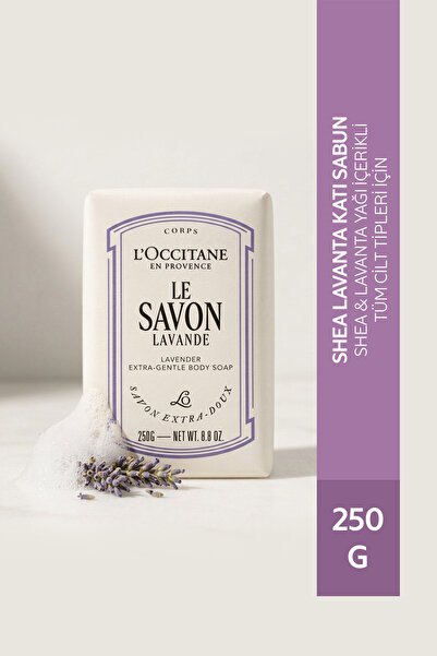 L'Occitane Shea Lavande Katı Sabun, Shea ve Lavanta Yağı İçeren, 250 g