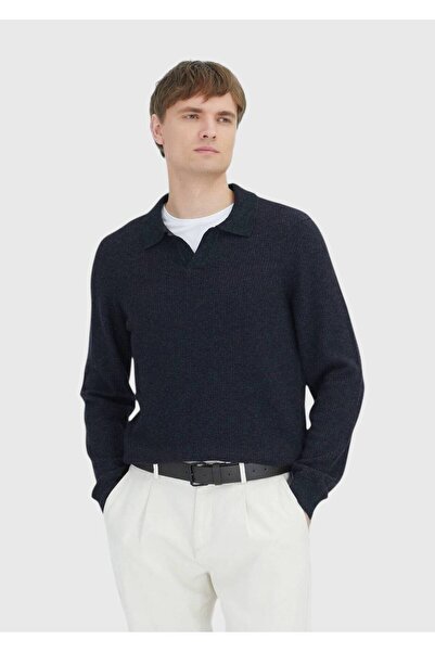 Ramsey Anthracite Polo Neck Thessaloniki Wool Blend Knitwear Sweater