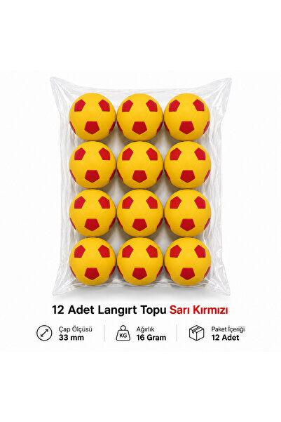 Arcade Sarı Kırmızı Langırt Topu - 12 Adet