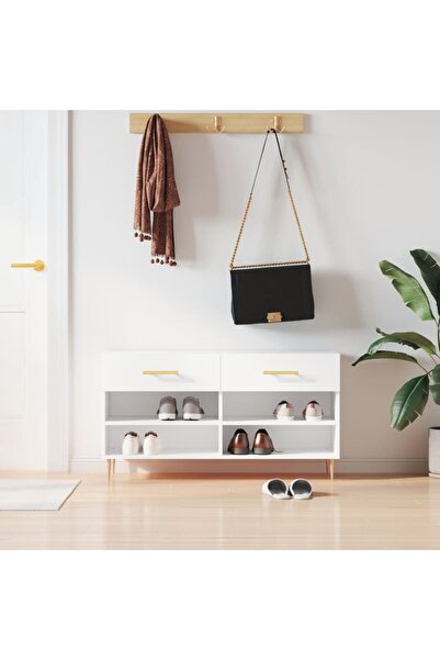 Concept Bancă de pantofi, alb, 102x35x55 cm, lemn prelucrat