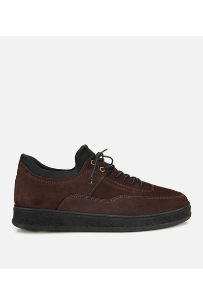 Hotiç Men's Nubuck Leather Brown Comfortable Sole Comfort Sports Shoes