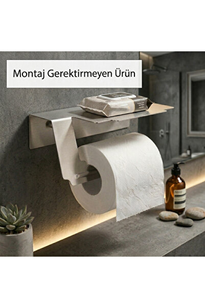 LİNEART Paslanmaz Çelik Raf Tipi Tuvalet Kağıtlığı Telefon Standlı Peçetelik ...