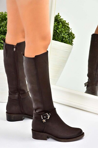 Fox Shoes Ghete de damă de zi cu zi cu toc scurt maro G674240109