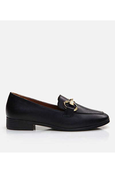 Hotiç Kadın Deri Siyah Loafer