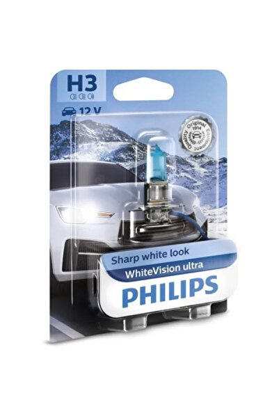 Philips Bec auto cu halogen White Vision Ultra H3 55W 12V 12336WVUB1