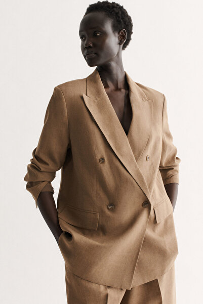 H&M Keten Karışımlı Kruvaze Blazer