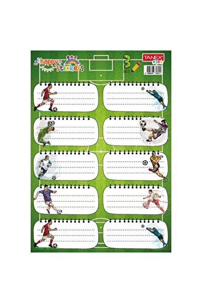 Tanex ETICHETE ȘCOLARE 30/BUCĂȚI FOTBAL TLS-804