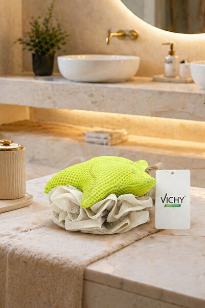 VICHY إسفنجة تنظيف الجسم المزينة بأشكال - إسفنجة تنظيف الجسم المزودة برغوة لت...