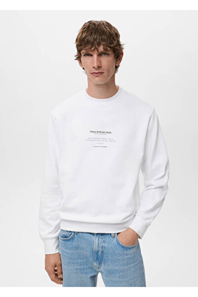 MANGO Man Hanorac cu mesaj, 100% bumbac