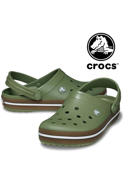 Crocs شبشب كروكباند جوم كلوغ سابو للأطباء والممرضات، شبشب طبي للجنسين، لون كاكي