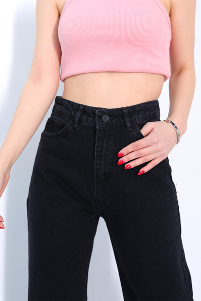 BROSERER Pantaloni de damă Venedikk Lycra, negri, cu talie înaltă, cu picior ...