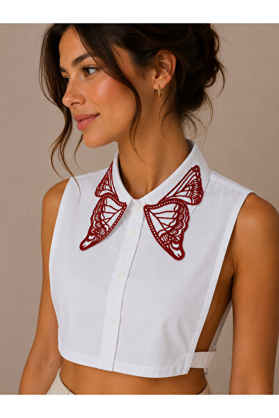 mirach Butterfly Embroidered Shirt Collar Evening Dress Shirt Stylish Collar ...