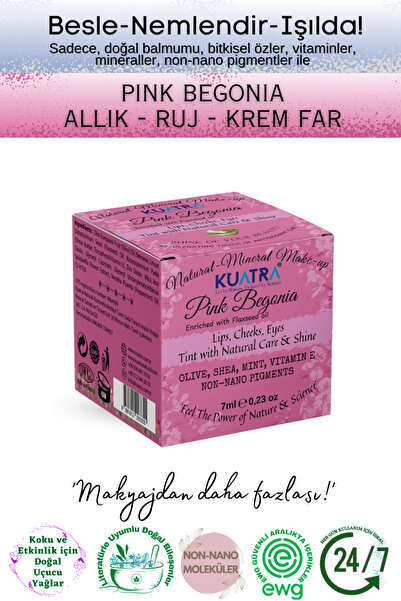 KUATRA Pink Begonia Nemlendirici - Antioksidan Işıltı Veren Balm (DOĞAL İÇERİ...