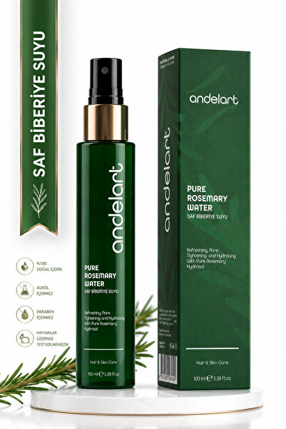 andelart Saf Biberiye Suyu 100 ML | Saç ve Cilt Bakım Spreyi | Ferahlatıcı & ...