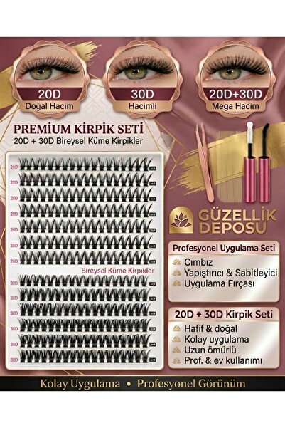 Güzellik Deposu 280’li Takma Kirpik Seti 20D | 30D Yapıştırıcı,Sabitleyici,Çı...