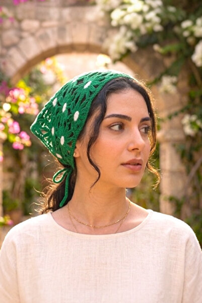 AYDINER TEKSTİL باندانا صيفية نسائية ملونة بتصميم زهرة الأقحوان مناسبة للشاطئ