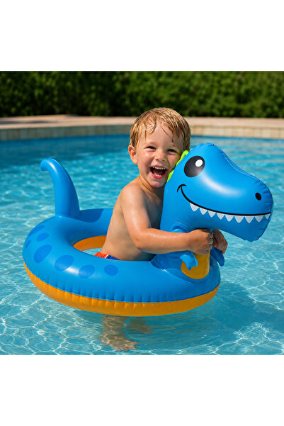 NUNU Gölgelikli Bebek Deniz Simidi Oturaklı Baby Float UV Korumalı – Mavi / P...