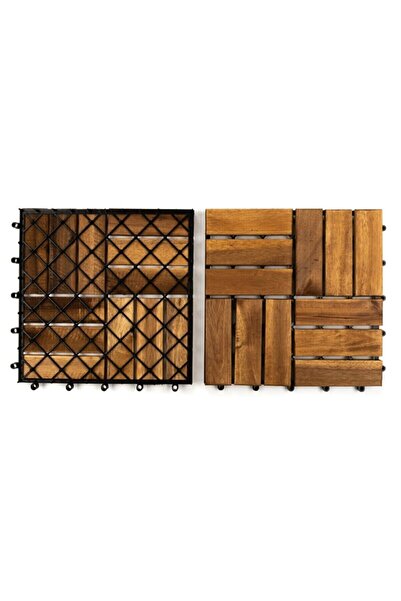 Bahçem Ahşap Yer Karosu %100 Akasya Ağacı 30x30cm 0,81 M2 - 9 Adet