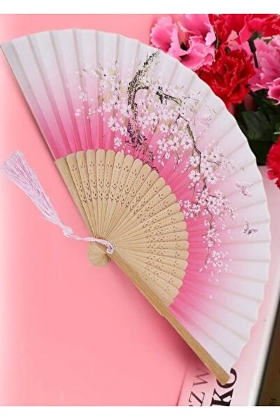 asya stil Ahşap desenli yüksek kaliteli Japon bambu yelpazesi