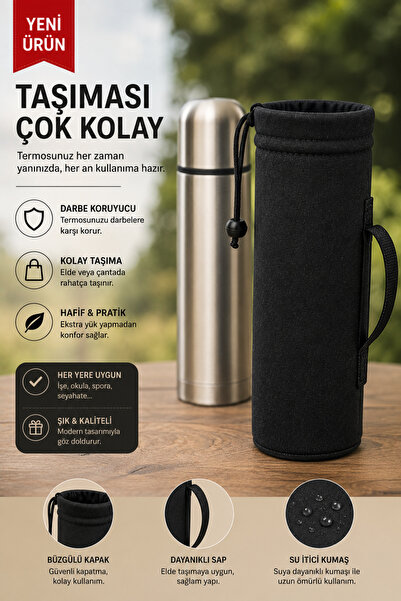 Bolindirim Çelik Termos 1 Litre , Çantalı model ,Çift Katlı