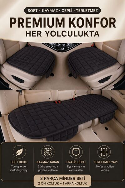 ECARTEKS PREMİUM QUALİTY CAR ACCESSORİES Araç İçi Soft-Kaymaz Taban Cepli Ter...