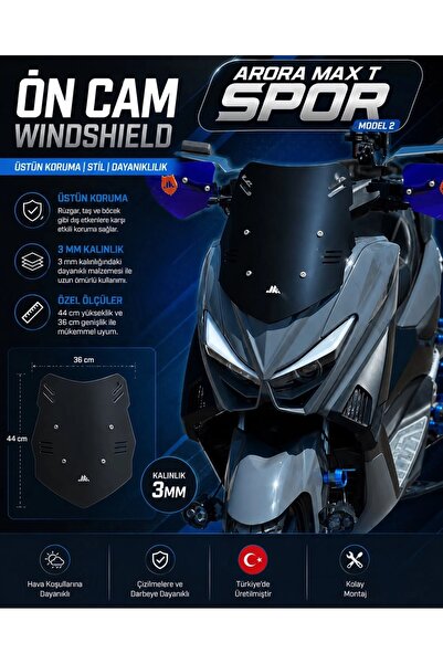 JİEKAİ Arora MAX T 125-150 SPOR CAM SİYAH YENİ MODEL– N-MAX 2015-2020 UYUMLU
