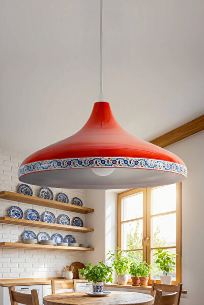 Marrien Nova Tile Modern Tekli Turuncu Metal Sarkıt (35 cm) Salon, Mutfak & C...