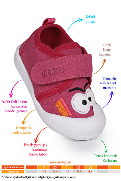 Kiko Kids Cookie Cırtlı Kız Bebek İlk Adım Ortopedik Günlük Ayakkabı