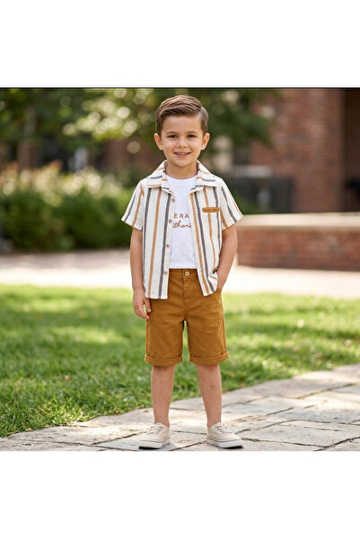 Efbey kids Boy's Striped Shirt 3 Piece Set