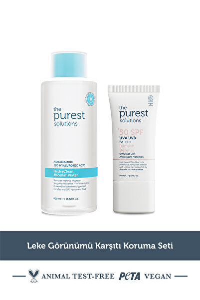 The Purest Solutions Leke Görünümü Karşıtı Koruma Seti: Micellar Makyaj Temiz...