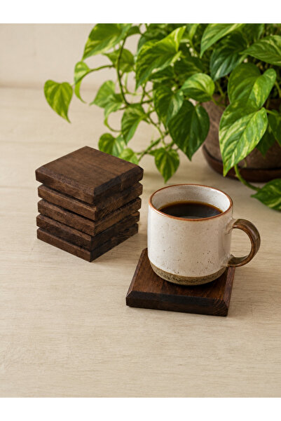 htd wood Ahşap Ceviz Bardak Altlık