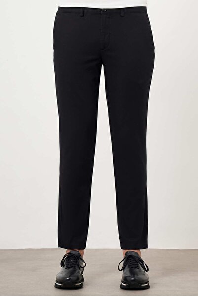 Morven Erkek Siyah Yazlık Pamuk Yan Cep Slim Fit Chino Pantolon