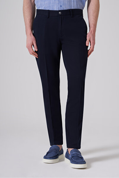 Morven Pantaloni chino din bumbac bleumarin pentru bărbați Trend Dynamic Fit