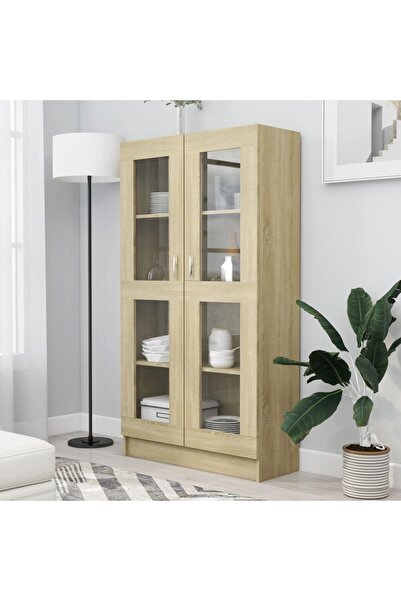 Concept Dulap cu vitrină, stejar Sonoma, 82,5 x 30,5 x 150 cm, PAL