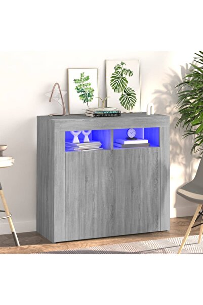 Concept Servantă cu lumini LED, gri sonoma, 80x35x75 cm