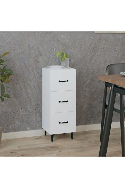 Concept Servantă, alb, 34,5x34x90 cm, lemn compozit