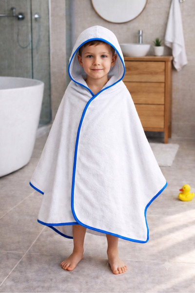 AXXO (4-8 Years) Kids' Hooded Microfiber Poncho Towel 400 Gsm - Quick-Dry Bea...