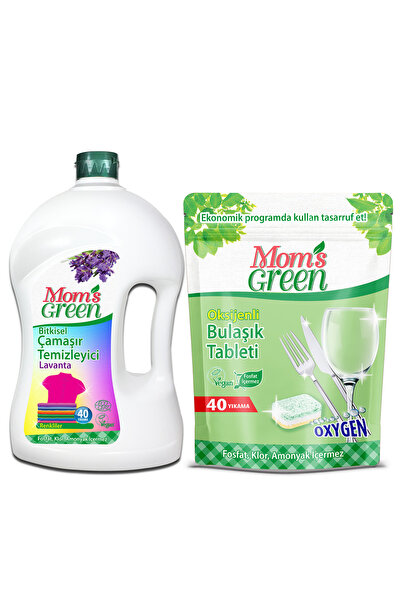 Mom's Green 2'li Set - 1500 ml Lavantalı Bitkisel Çamaşır Deterjanı Renkliler...