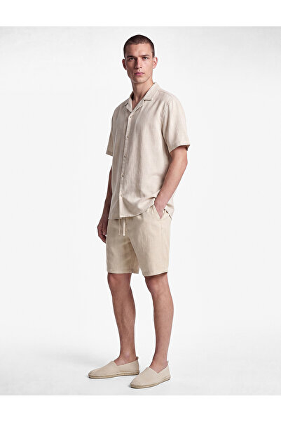 Koton Cotton Regular Fit Turn-Down Collar Short Sleeve Shirt