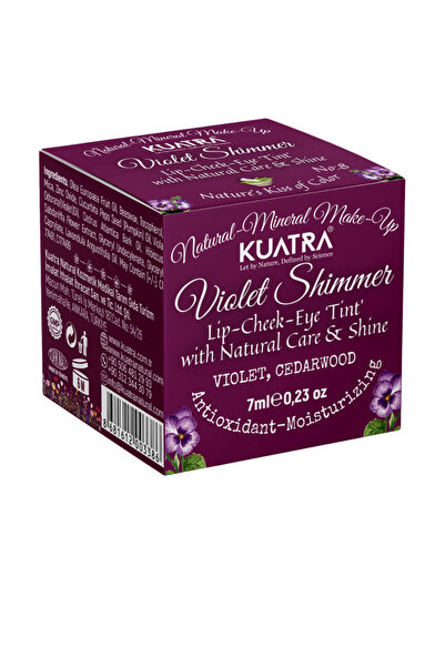 KUATRA Violet Shimme Lip-cheek-eye ‘tint’ Doğal Içerikli Allık, Ruj, Göz Farı...