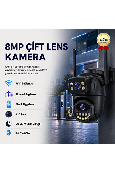 hızlı store Güvenlik Kamerası Kablosuz güvenlik IP kamera 4K 8MP HD çift Lens...