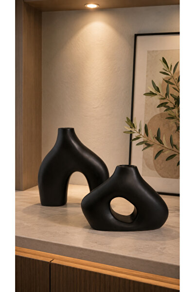 Betohome Design BÜYÜK BOY İKİLİ BOHEM VAZO SET - DEKORATİF BETON OBJE,VAZO