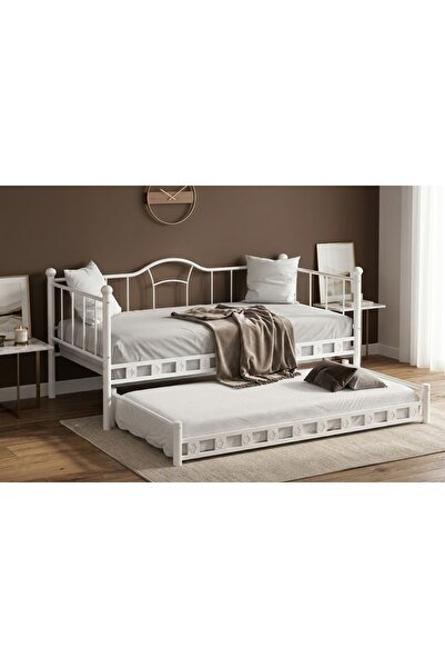 Vivense ARGİMO KAMELYA YAVRULU DAYBED SEDİR KARYOLA, BEYAZ, 90X190