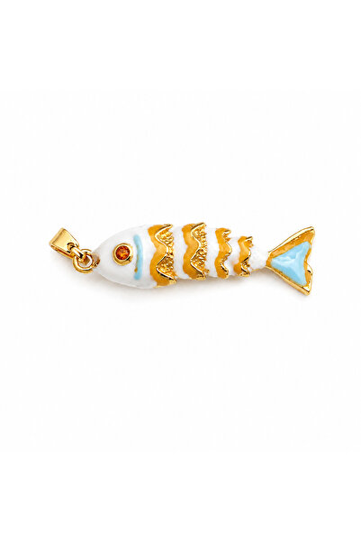 B Design jewelry تميمة السمكة الحظية البيضاء